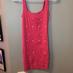 Zara Flower Ribbed Bodycon Dress